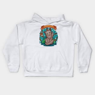 Kitty Final Boss Illustration Kids Hoodie